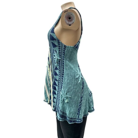 Free‎ People Madagascar Boho Chic Sleeveless Yarn Knit Tunic Tank Top Women S - Picture 9 of 14